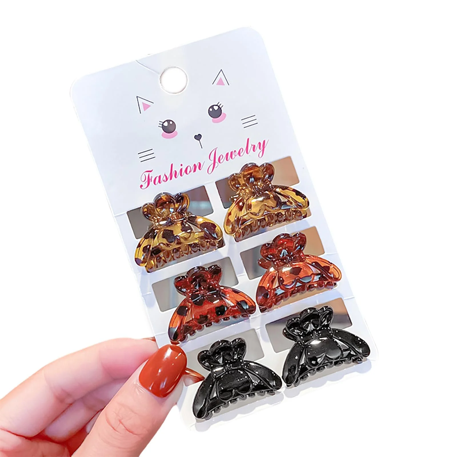 Набір затискачів для волосся 6 шт. Вінтажний леопардовий, фото №9 Набір затискачів для волосся 6 шт. Вінтажний леопардовий, фото №9