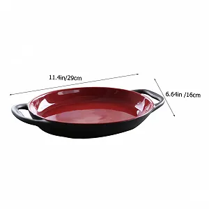 Форма для запекания Toyvian Ceramic Oval Casserole Compartment антипригарная термостойкая элегантный дизайн synthetic.ua - Фото 1