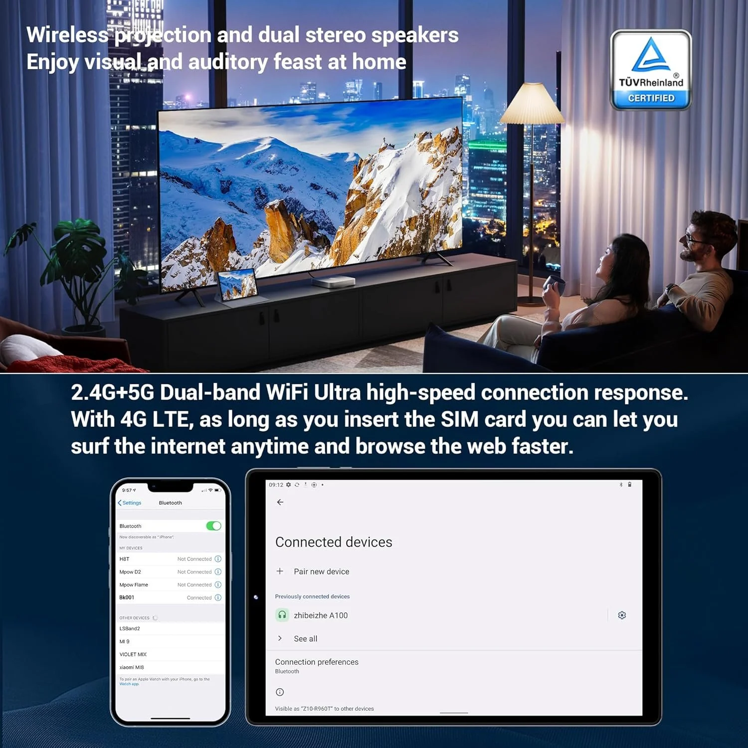 Планшет 10" Full HD FASTWD L30 (12+24)/128Gb 4G 2-SIM Android 14 8000 mAh Серый, фото №5