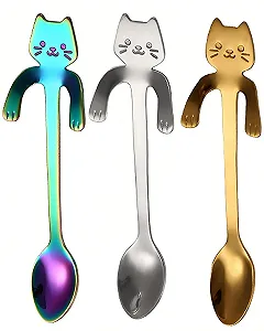 Набір кавових ложок 'Кіт', 3 шт - Фото 1