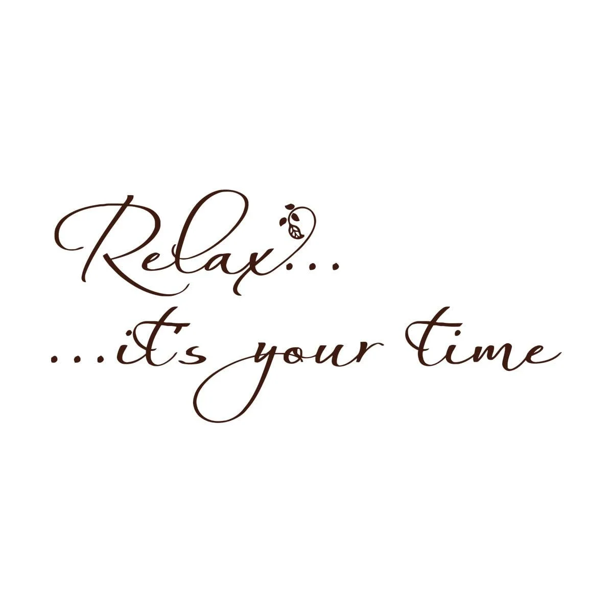 Наклейка на стіну Wandaufkleber Relax It's Your Time Квіти Вінілова S-26x56 см Кавова, фото №1