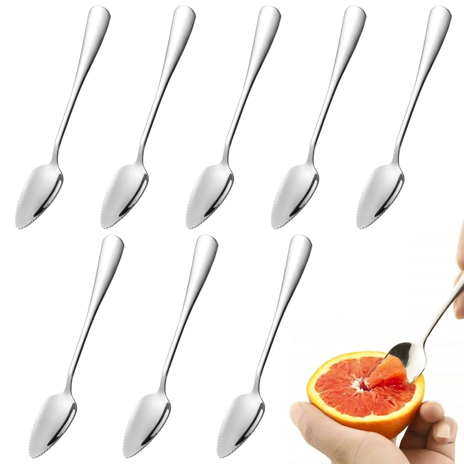 Набір з 8 фруктових ложок з нержавіючої сталі, фото №1 Набір з 8 фруктових ложок з нержавіючої сталі, фото №1