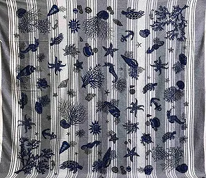 Покривало Бавовна Kapuca Великі Смуги 210 x 240 см Синій synthetic.ua - Фото 1