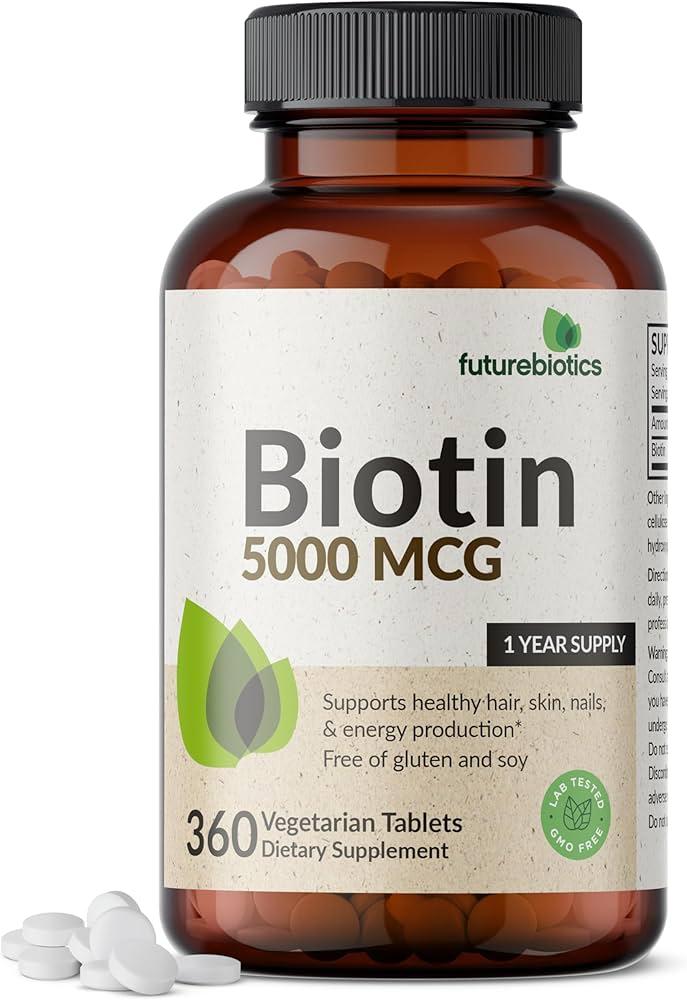 Биотин Futurebiotics Biotin 5000 mcg 360 растительных таблетк, фото №1
