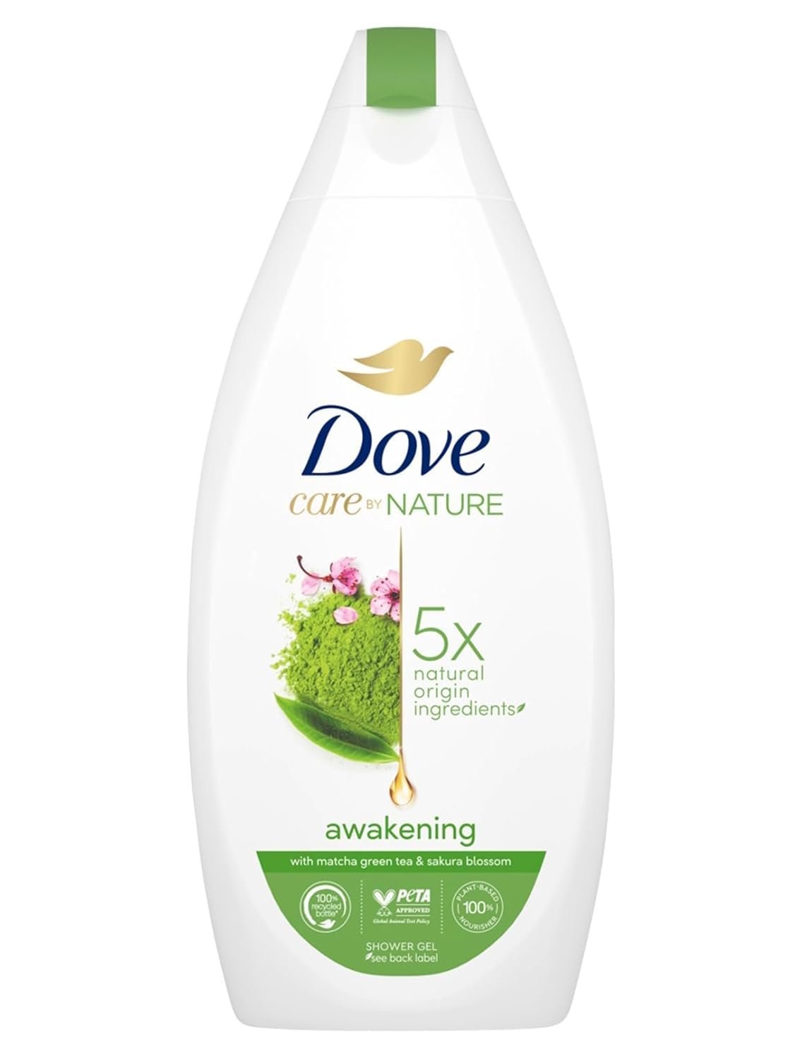 Гель для душу Dove Awakening з чаєм матча та цвітом сакури 12 x 400 мл, фото №1