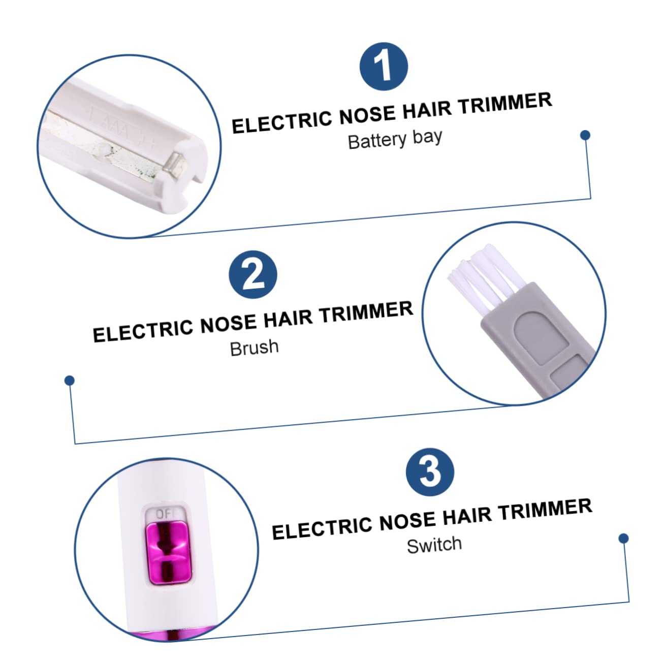 Епілятор Angoily Nose Hair Trimmer Razor для носа для чоловіків електричний батарейковий ABS, фото №6