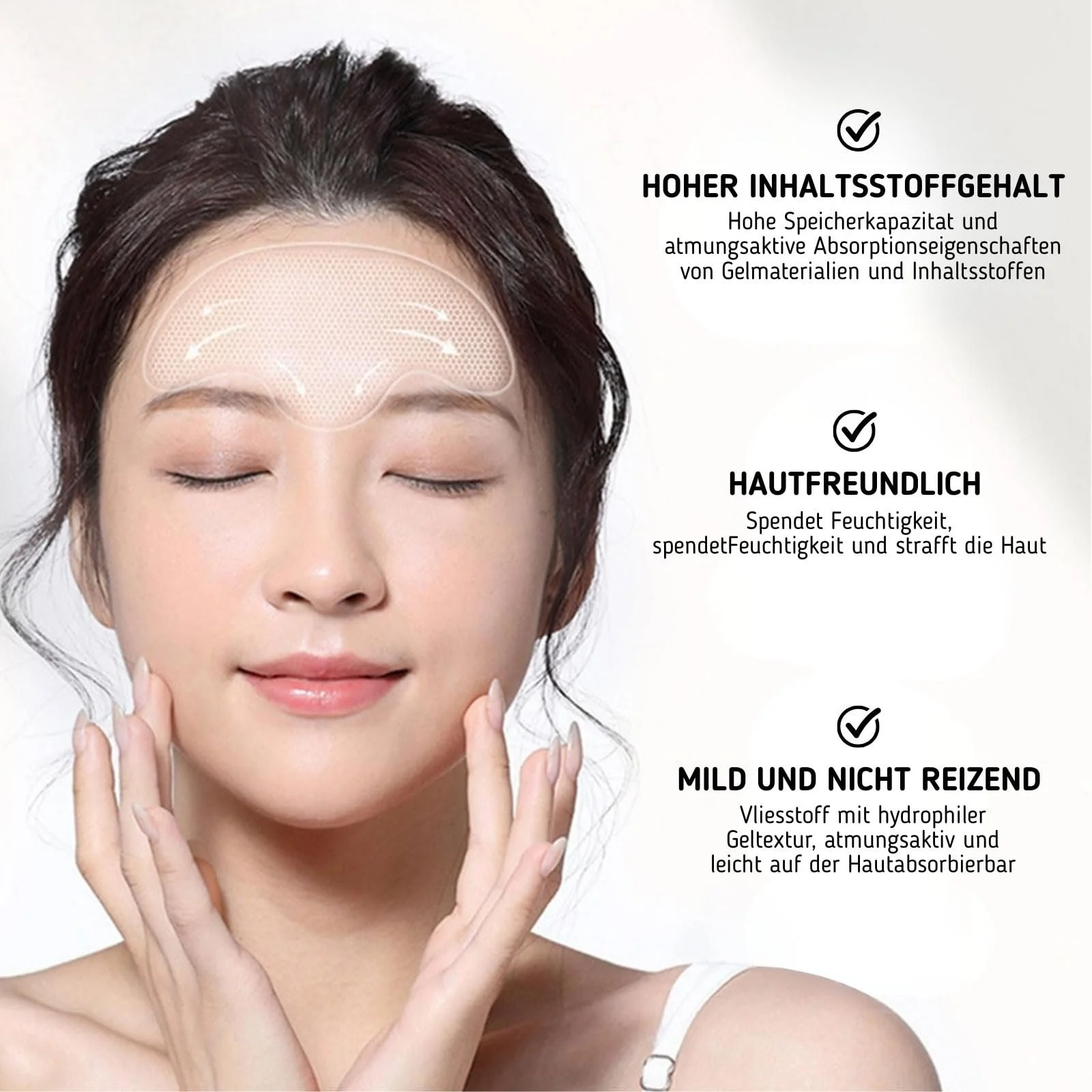 Пластирі від зморшок на лобі, 30 шт, Hydrogel Face Tape Lifting Face, колагенові антизморшкові пластирі, фото №3