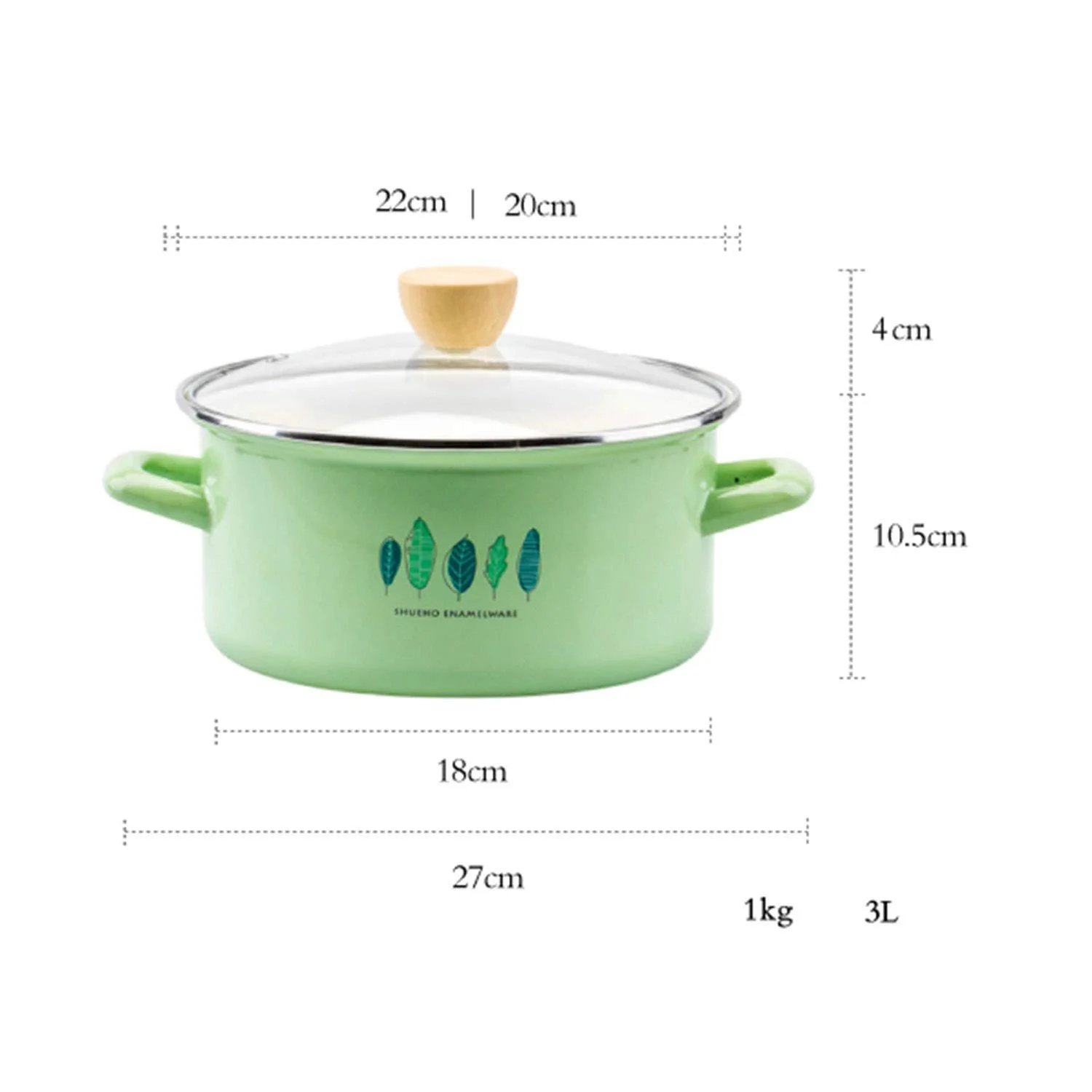 Каструля AIBAB емальована з кришкою 3 л, фото №5