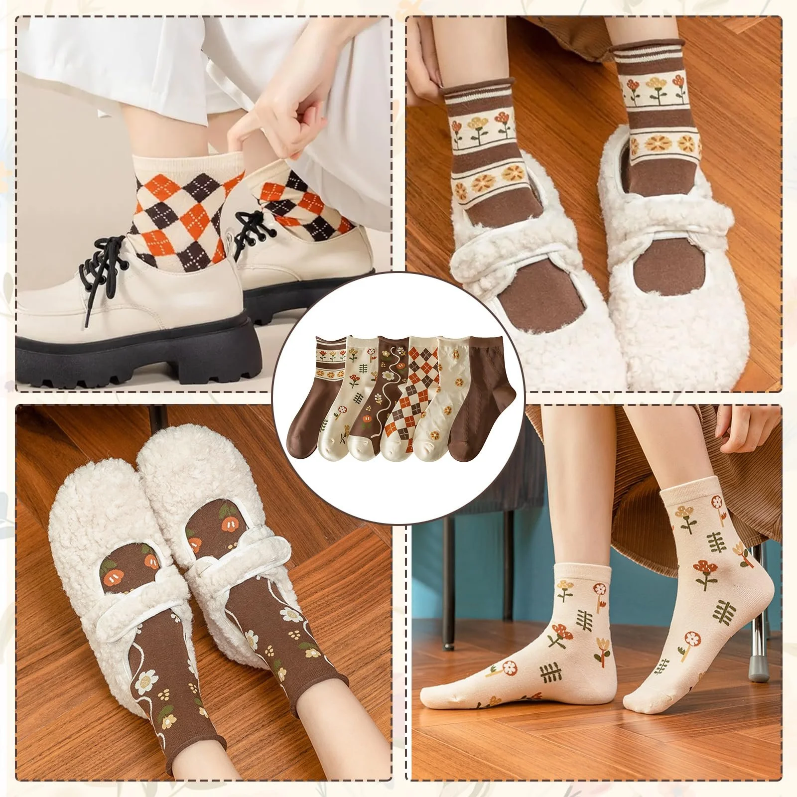 Шкарпетки Жіночі з квітковим візерунком EU 35-38 (6 пар), фото №7 Шкарпетки Жіночі з квітковим візерунком EU 35-38 (6 пар), фото №7