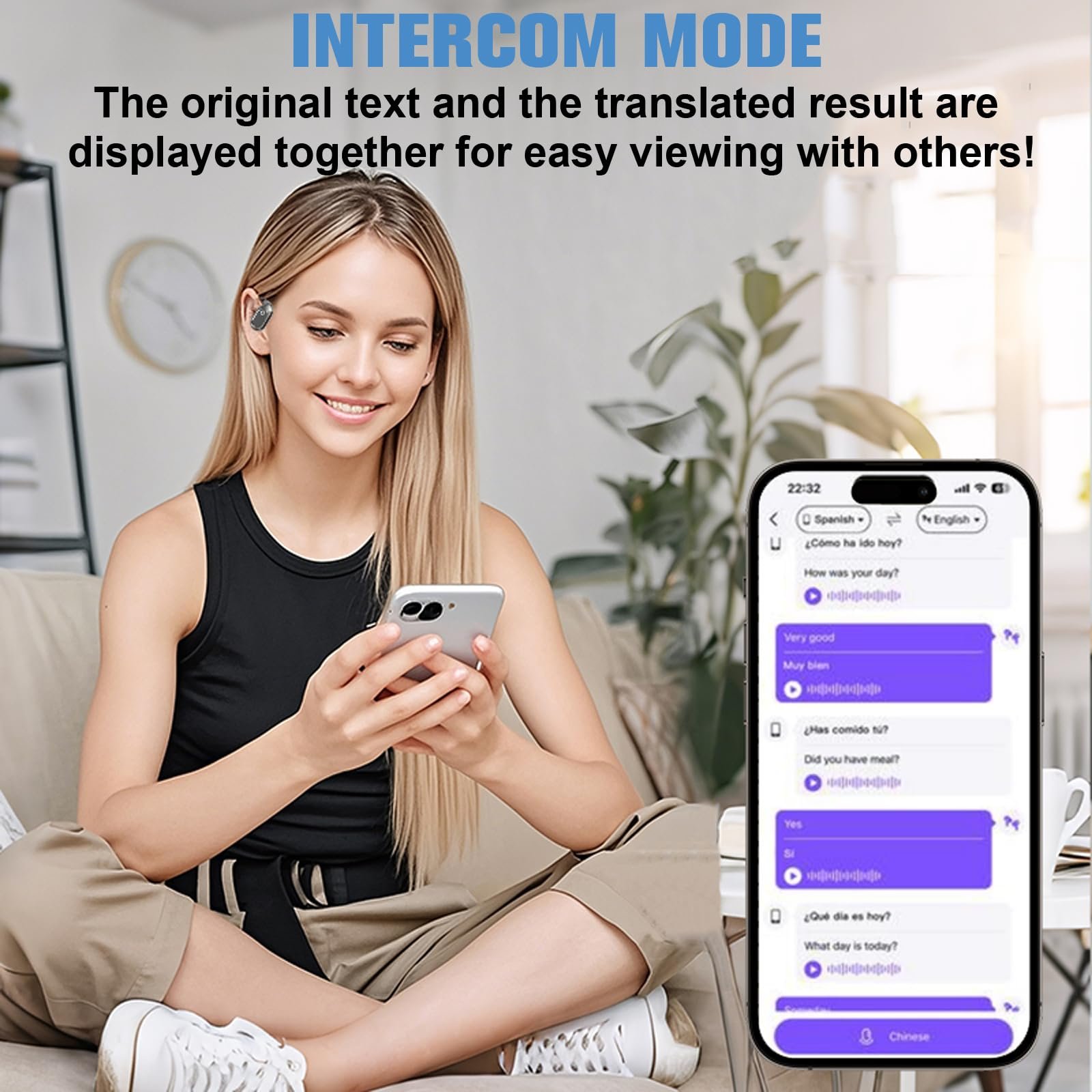 Бездротові Bluetooth навушники Відкритого Типу з AI Голосовим Перекладом, в Реальному Часі, фото №6