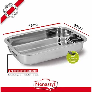 Форма Util 'Home 4615221 прямокутна з ручками нержавіюча сталь 35 x 25 x 5 см ціна на synthetic.ua - Фото 1 Форма Util 'Home 4615221 прямокутна з ручками нержавіюча сталь 35 x 25 x 5 см synthetic.ua - Фото 1