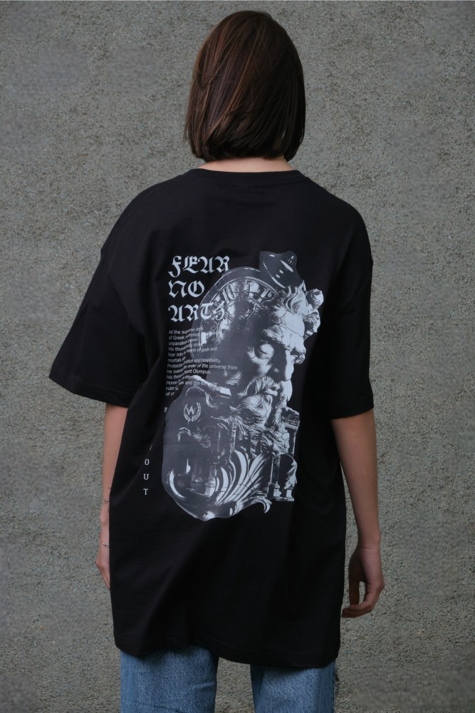 Оверсайз футболка з принтом Without greek black, фото №5