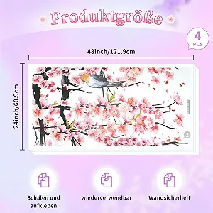 Набір наклейок на стіну Акварельні метелики 32 шт. Квітуча вишня Рожевий synthetic.ua - Фото 1