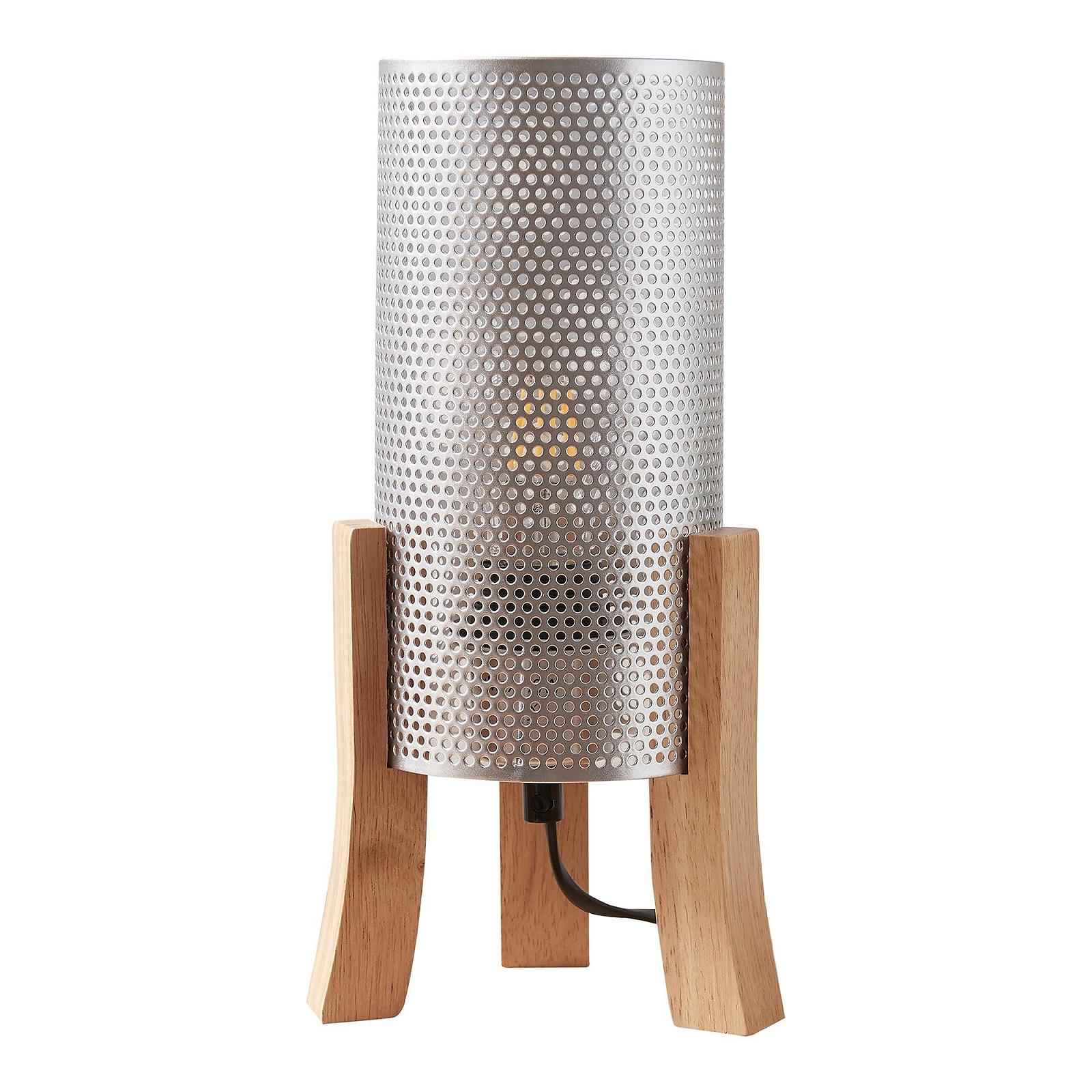 Настільна лампа lux.pro Joelleldsvin 30 x 14 x 14 см сітчастий плафон метал дерево Срібляста, фото №4