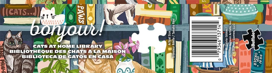 Пазлы Buffalo Games Cats at Home Library Bonjour Olivia Gibbs 1000 элементов, фото №6