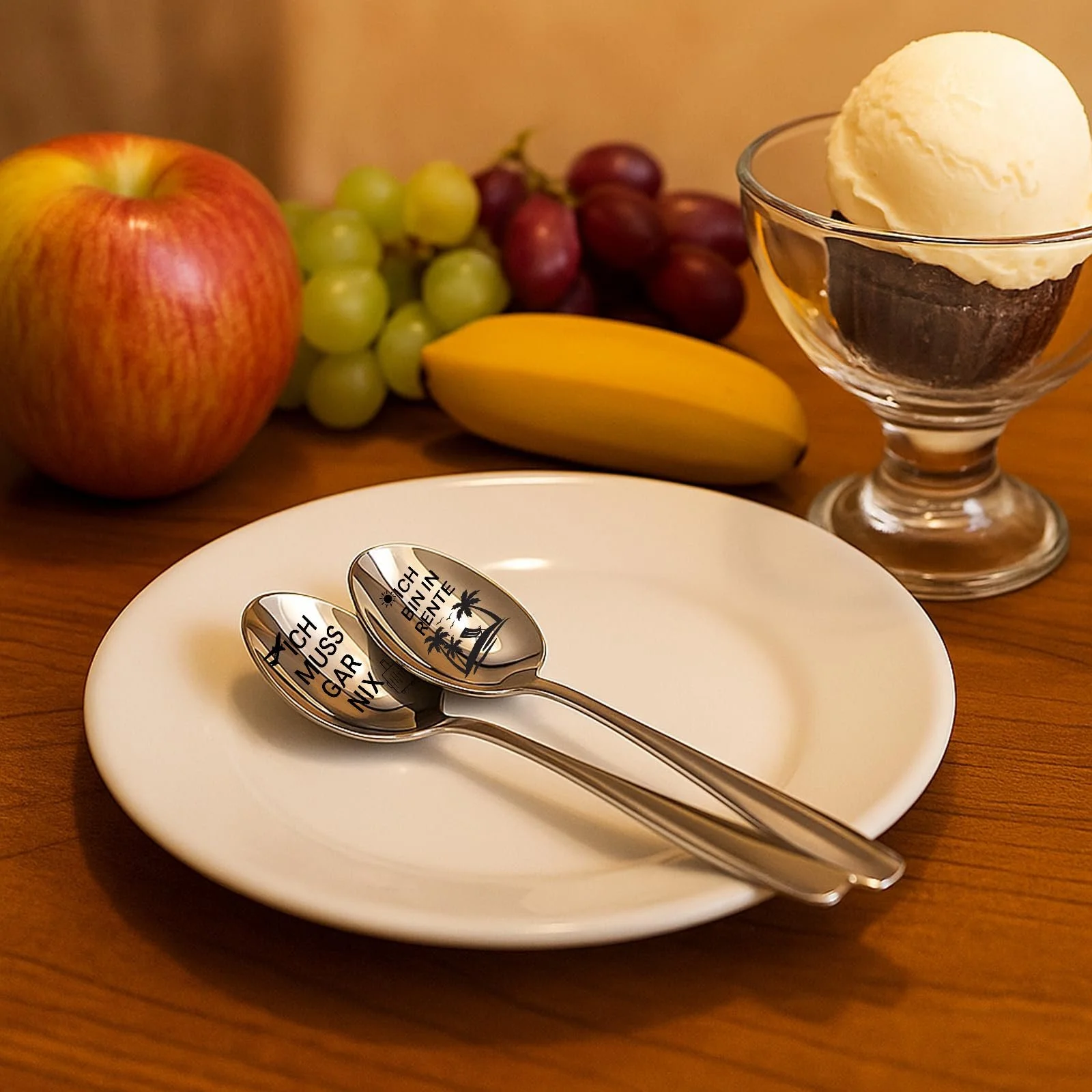 Набор ложек в подарок на пенсию 2 шт, серебряная маленькая ложка с гравировкой, подарок лучшему другу, подходит для юбилеев, Дня святого Валентина, фото №6