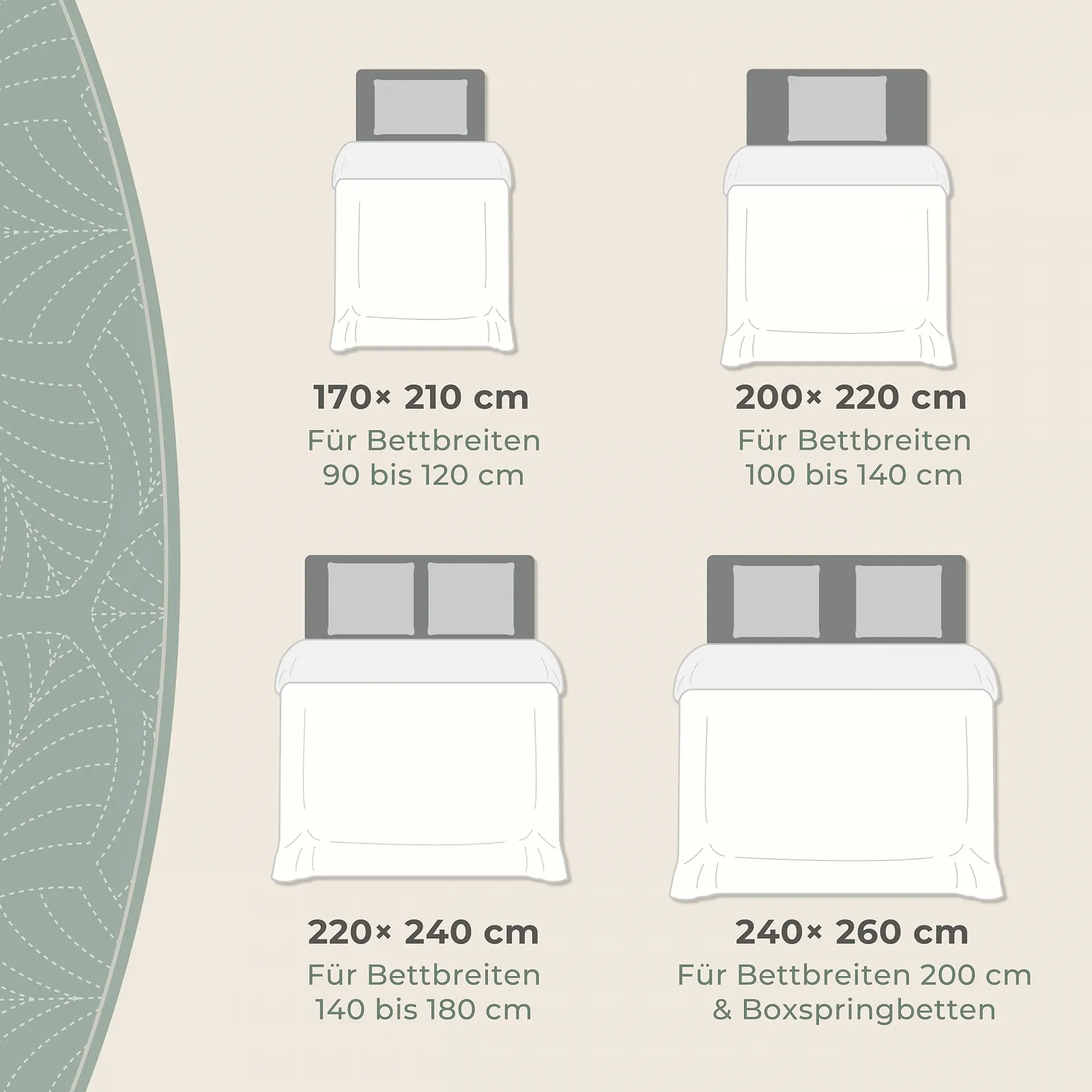 Покривало Gräfenstayn Premium 170 x 210 см Листяний візерунок Кремовий, фото №3