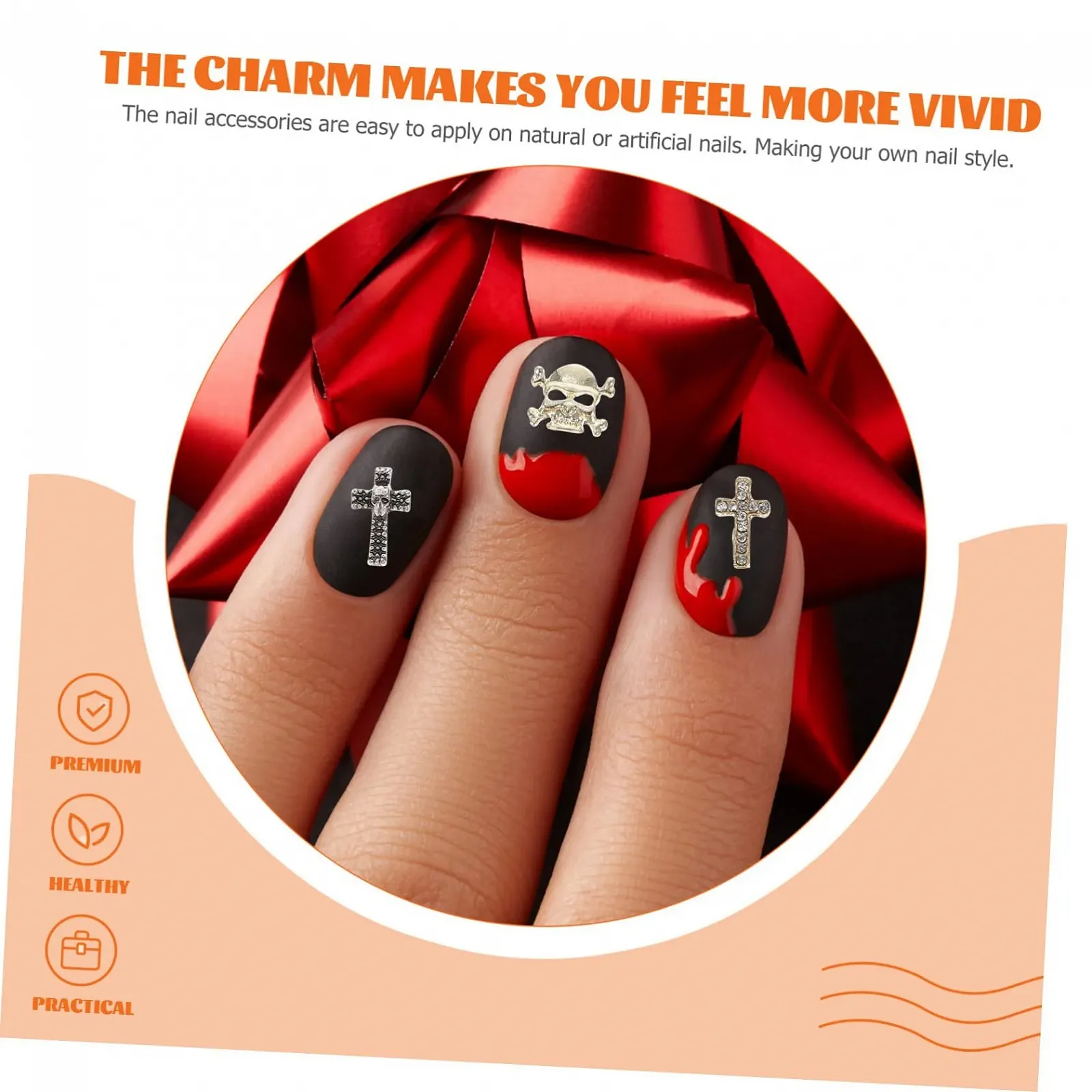 Украшения для ногтей Healvian, 30 шт, на Хэллоуин, подвески, подарки для вечеринки, зажимы, декор для ногтей, фото №8