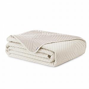 Покривало RESTILO 240 x 260 см Кремовий Світло-бежевий Двостороннє Ультразвукове стьобання Поліестер Softa synthetic.ua - Фото 1