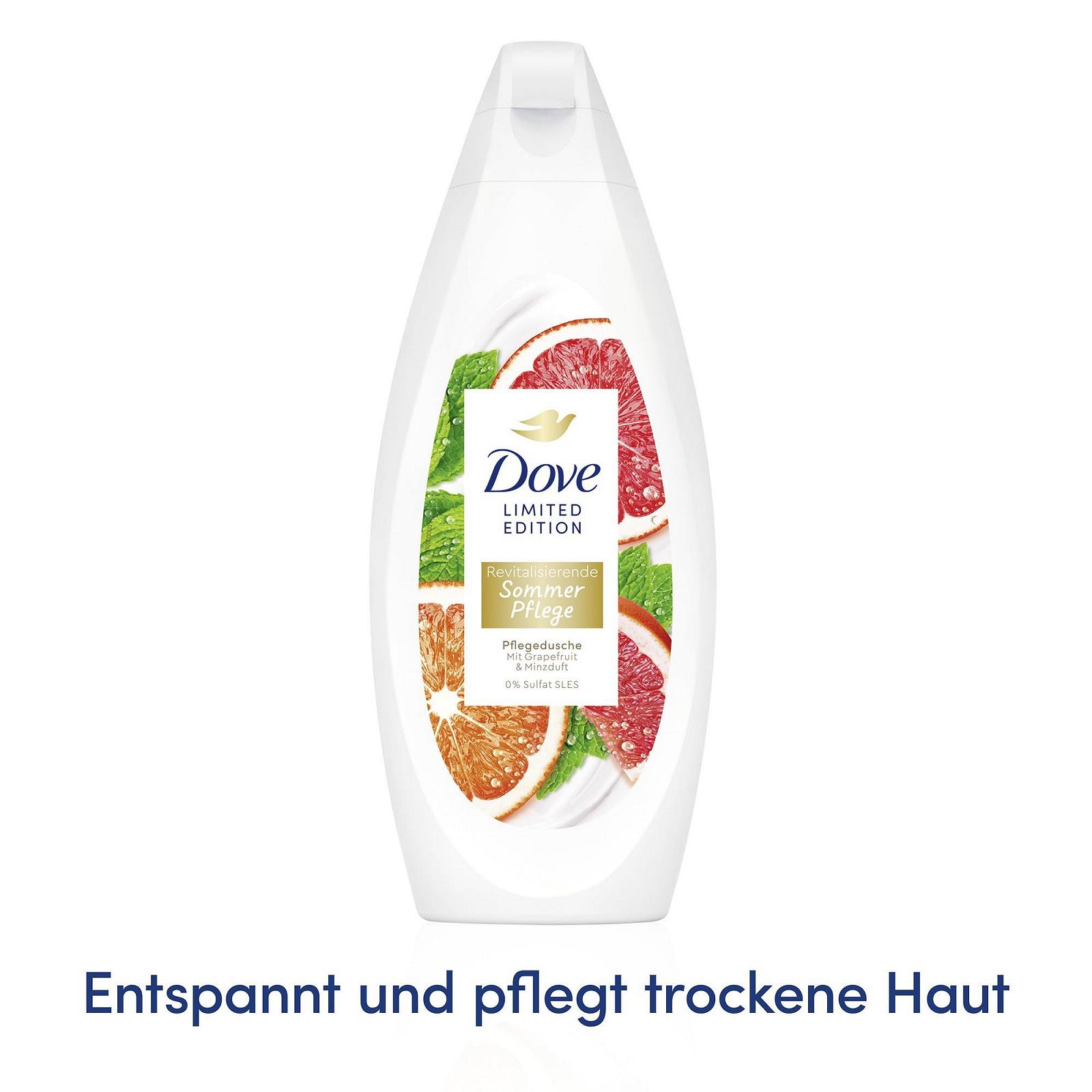 Гель для душу Dove Limited Edition Revitalisierende Sommerpflege Грейпфрут та м'ята 12 x 250 мл, фото №3