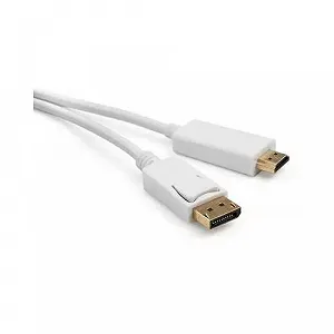 Кабель мультимедийный Display Port to HDMI 1.8m Vinga (VCPDPHDMI1.8WH) - Фото 1