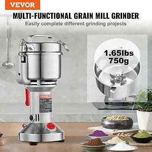 Универсальная электрическая мельница VEVOR HC-750/ 2000W / 750 г / Нержавеющая сталь / Для сухих ингредиентов / Серебряная цена на synthetic.ua - Фото 1 Универсальная электрическая мельница VEVOR HC-750/ 2000W / 750 г / Нержавеющая сталь / Для сухих ингредиентов / Серебряная synthetic.ua - Фото 1