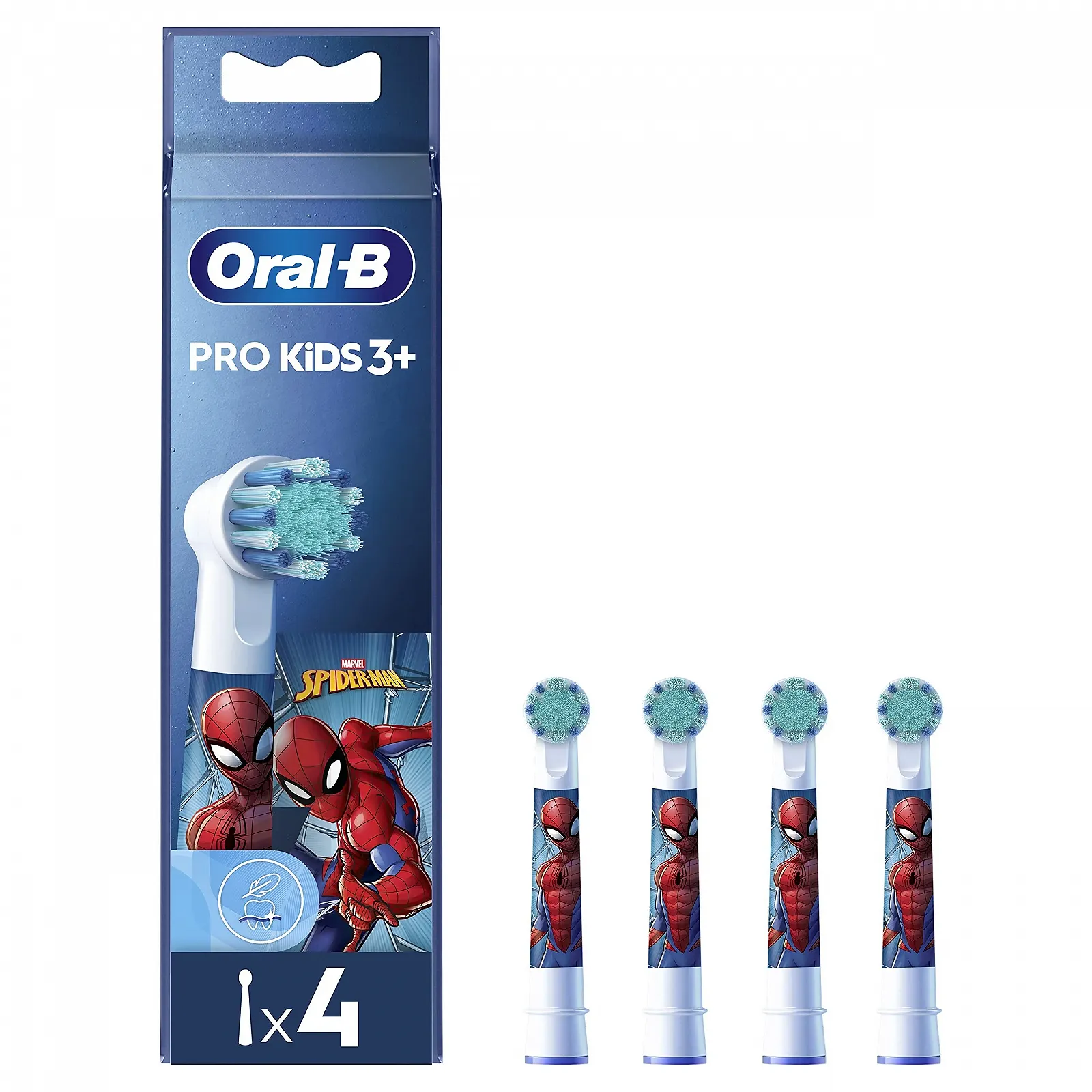 Насадки для електричної зубної щітки Oral-B Pro Kids Spiderman 4 шт Білі, фото №1