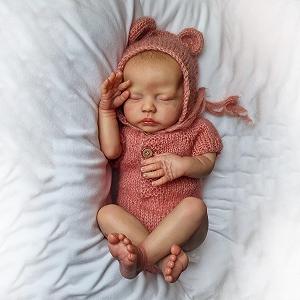 Кукла Anano Reborn Boy Sleeping 18-дюймовая Реалистичная кукла с настоящими волосами и nurturing бутылочками - Фото 1