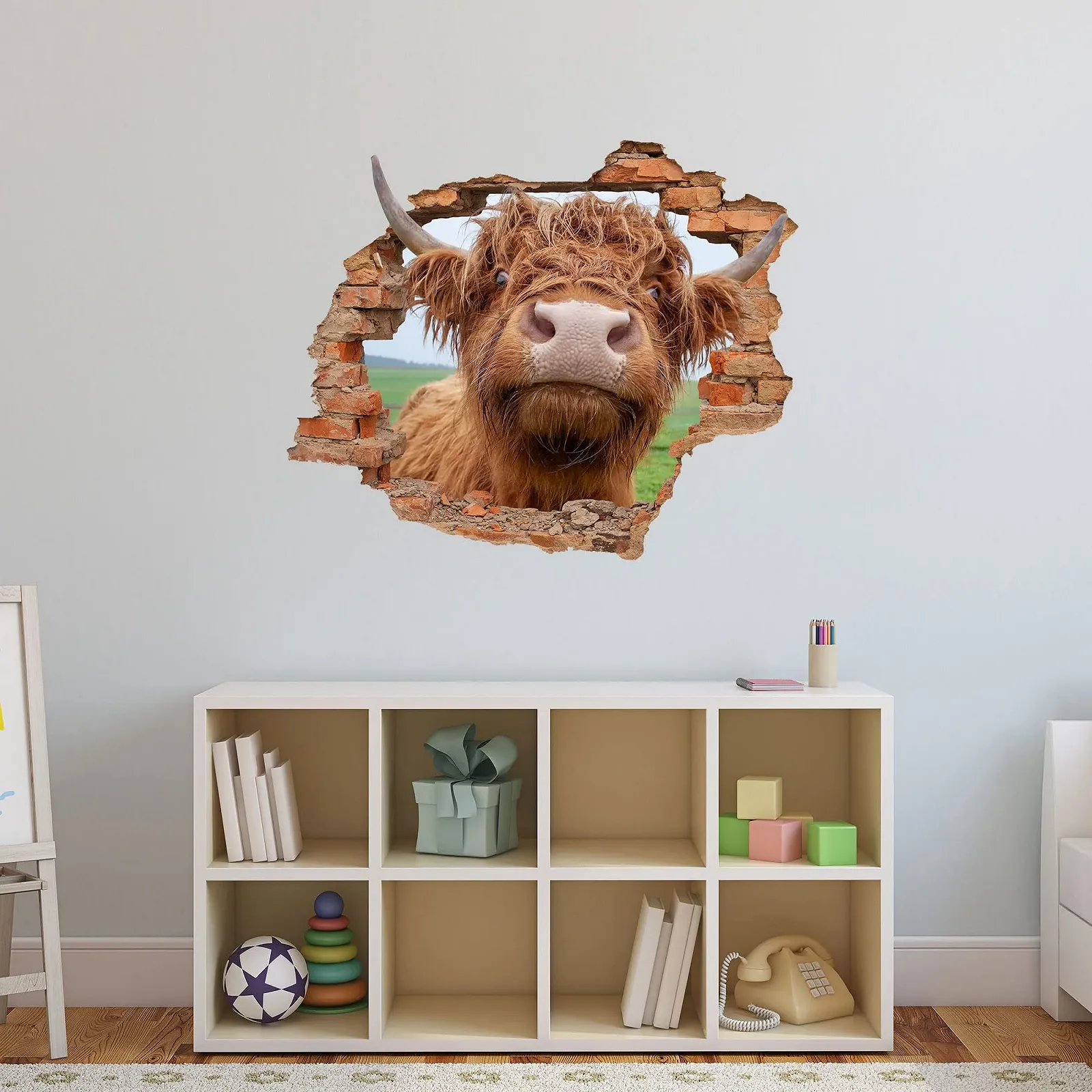 Наклейка на стіну WCB Highland Cattle 70 x 57 см, фото №3