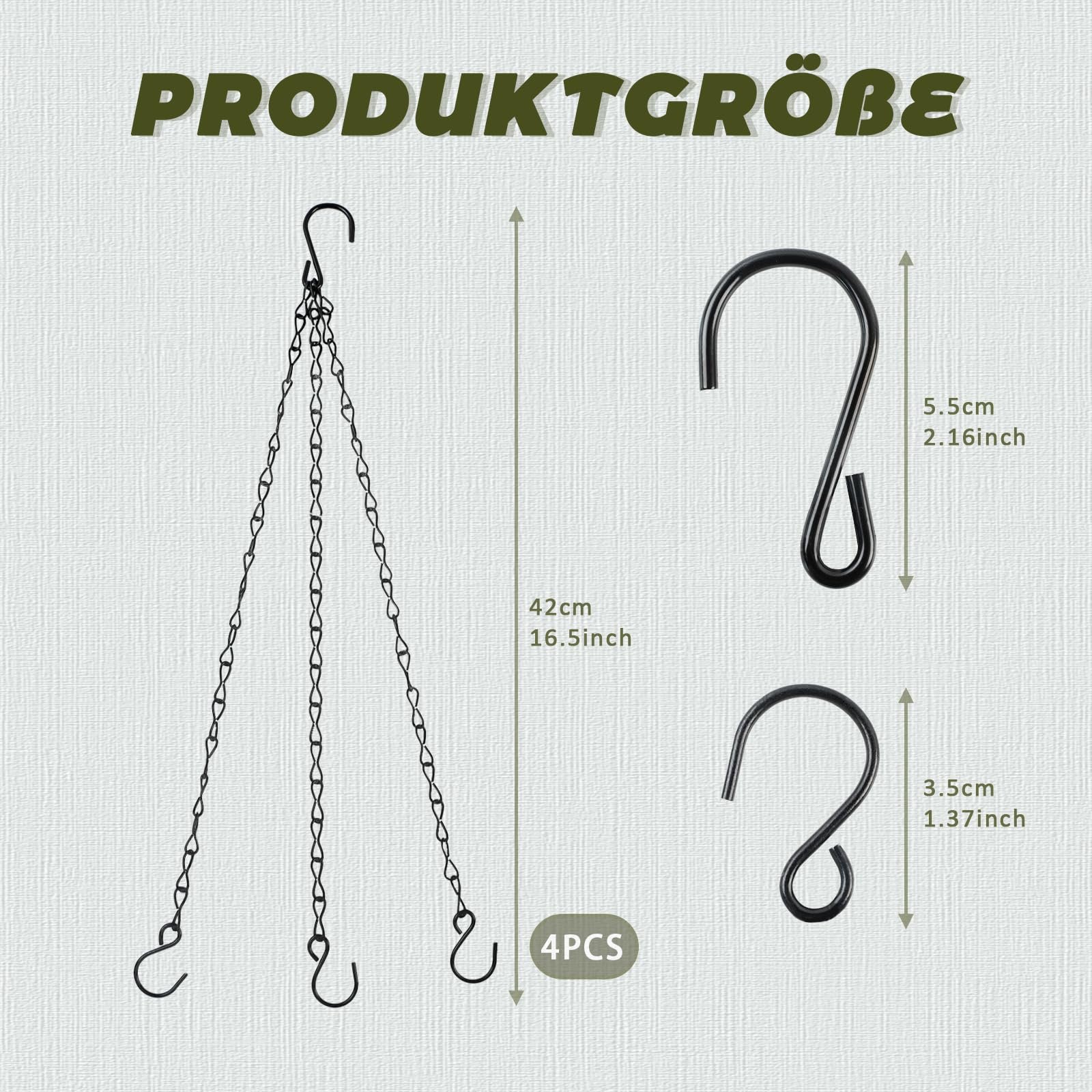 Ланцюжки для підвішування набір з 4 шт. нержавіюча сталь 40 см чорні, фото №2 Ланцюжки для підвішування набір з 4 шт. нержавіюча сталь 40 см чорні, фото №2