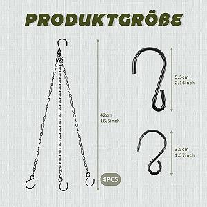 Ланцюжки для підвішування набір з 4 шт. нержавіюча сталь 40 см чорні synthetic.ua - Фото 1