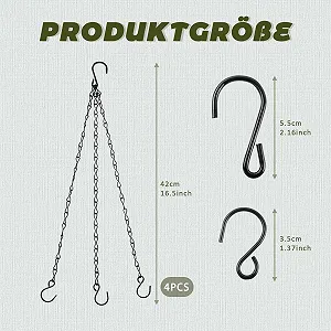 Ланцюжки для підвішування набір з 4 шт. нержавіюча сталь 40 см чорні synthetic.ua - Фото 1