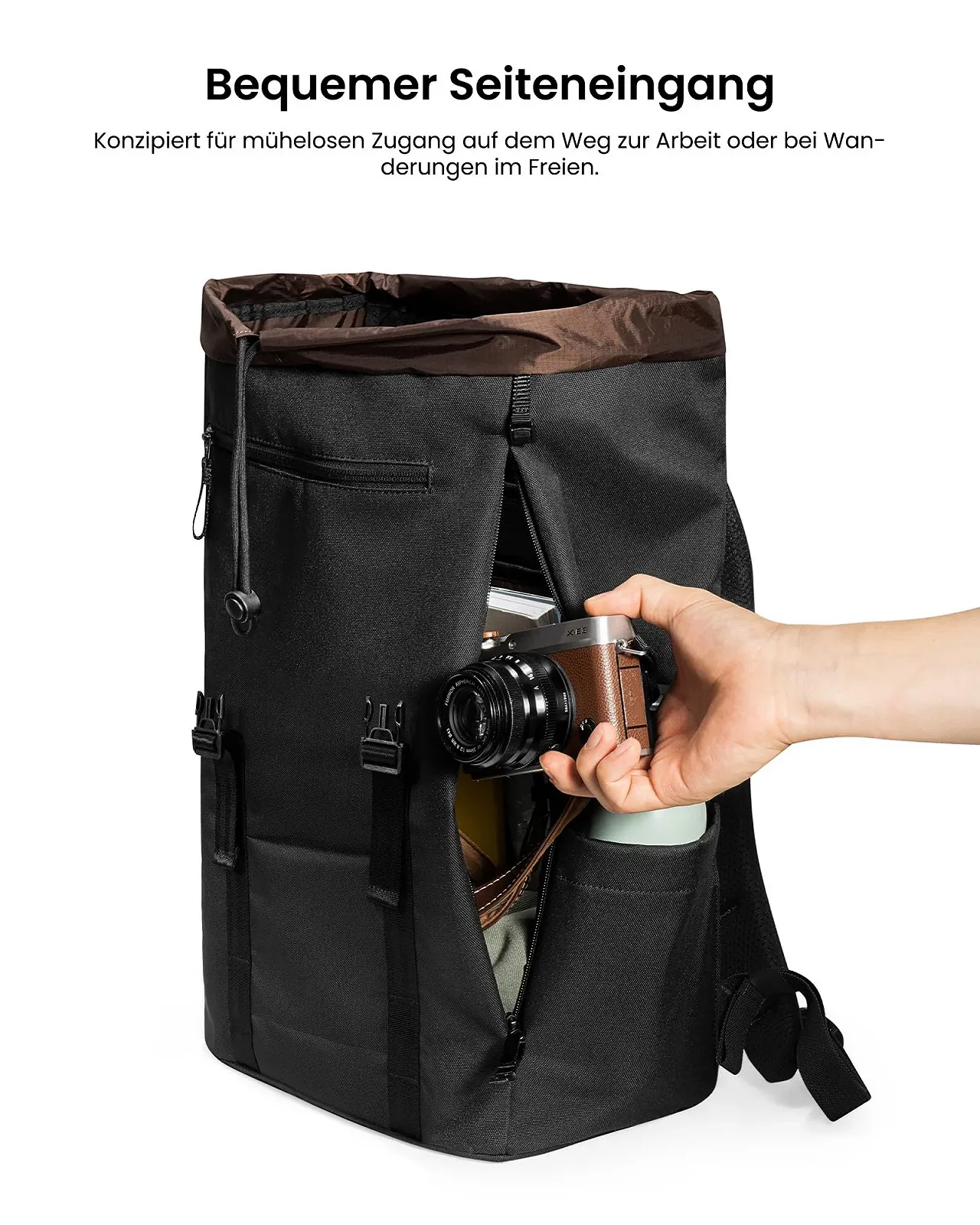 Рюкзак tomtoc VintPack-TA1 вінтажний 22 л для ноутбука 13-15.6" Чорний, фото №6 Рюкзак tomtoc VintPack-TA1 вінтажний 22 л для ноутбука 13-15.6" Чорний, фото №6