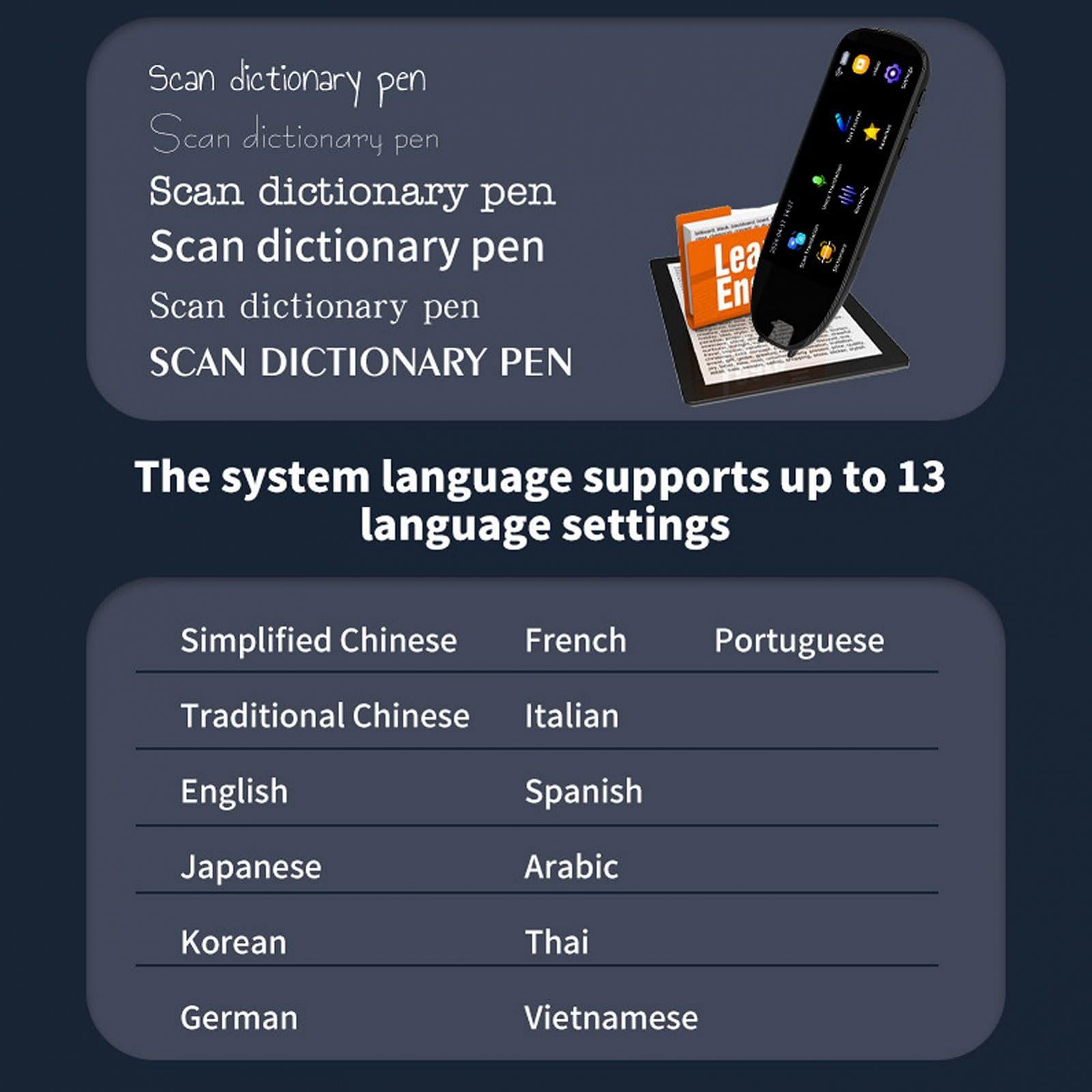 Ручка-сканер для читання, Двостороння Wi-Fi пристрій для перетворення тексту в мову, Підтримка офлайн-перекладу, Пристрій для перекладу 112 мовами з 5.0-дюймовим РК-дисплеєм, фото №7
