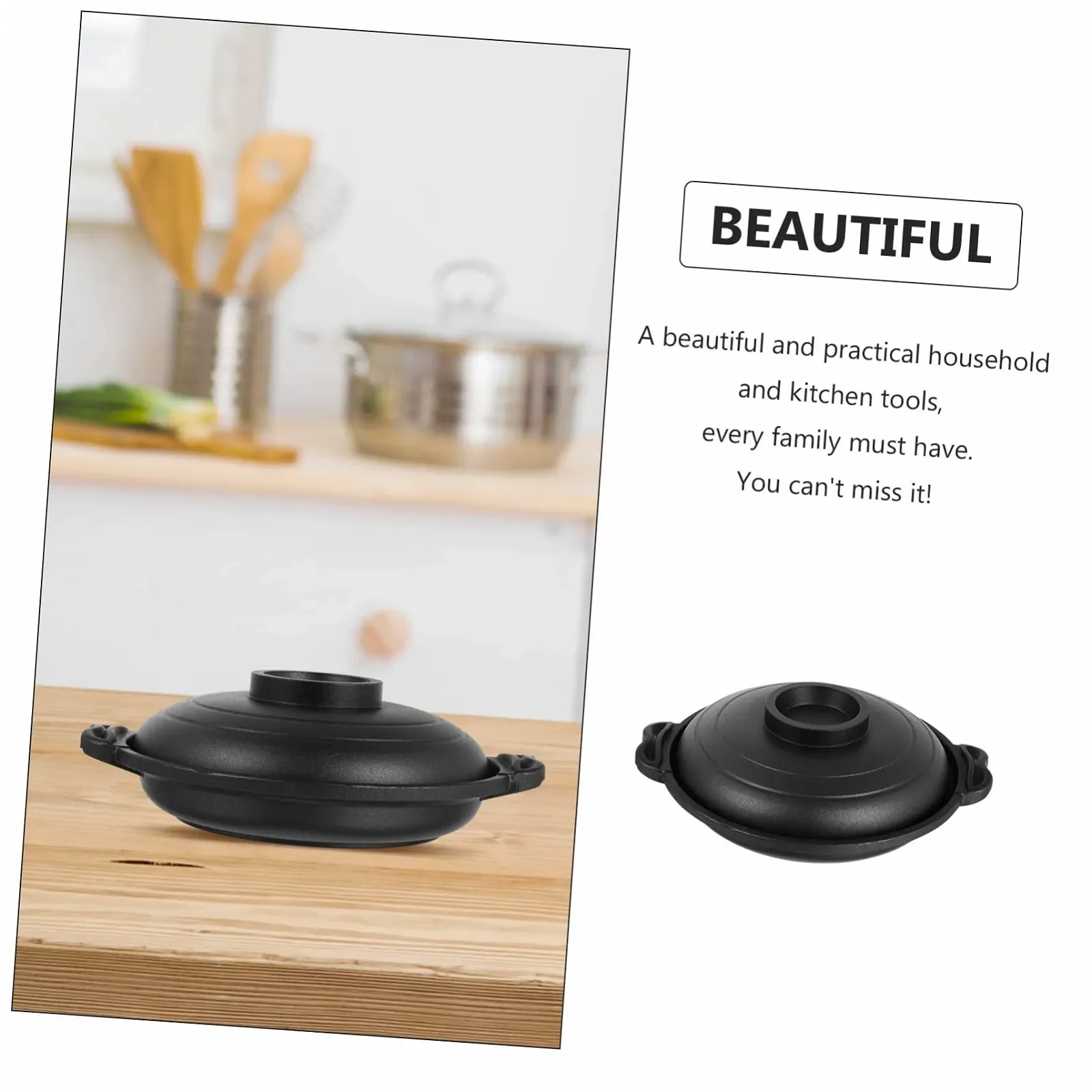 Кастрюля керамическая VALICLUD с антипригарным покрытием, индукционная, многофункциональная, фото №7