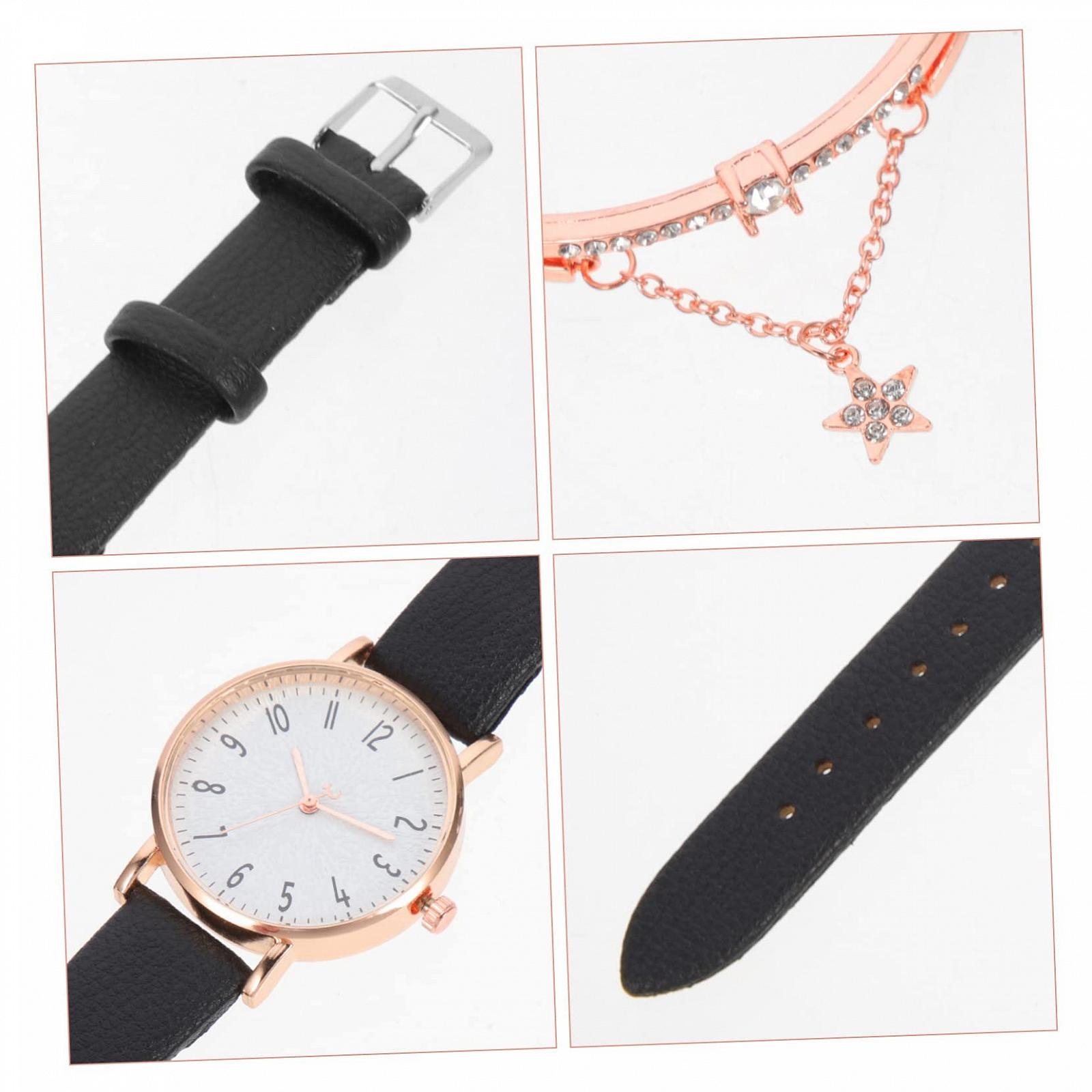 Набор: Женские часы PartyKindom с браслетом PU регулируемый для особых случаев подарок для отдыха, фото №4