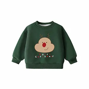 Рождественский свитер для девочки 164, свитшот 134 - печатный свитер с круглым вырезом и длинными рукавами для уютного флисового худи, праздничный наряд - Фото 1