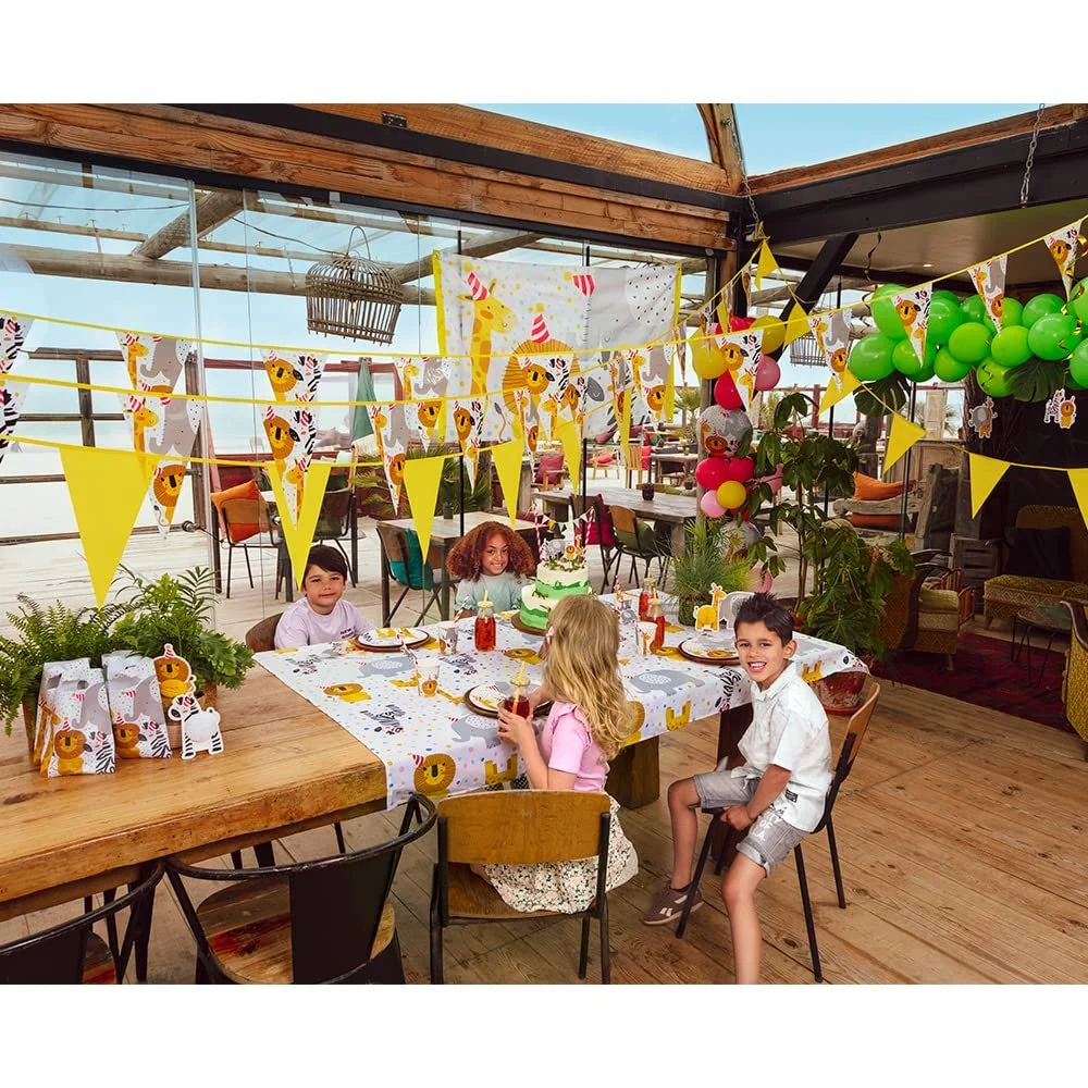 Набір посуду для вечірки Safari Дикі тварини, з тарілками, стаканчиками, серветками та прикрасами, фото №7