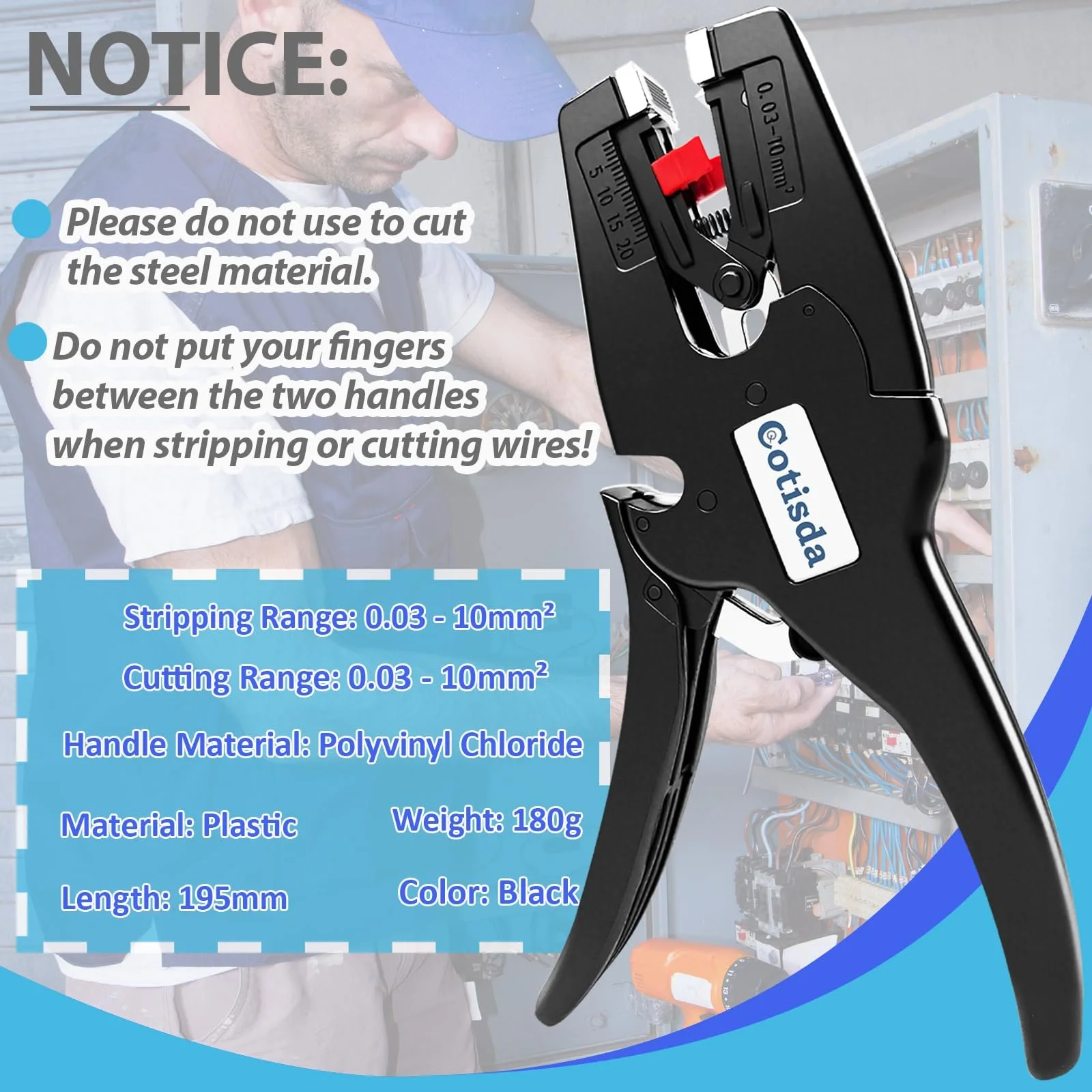 Автоматический стриппер 0.03-10 мм² AWG 32-7 с функцией резки, фото №5