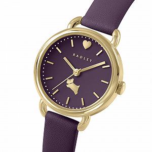 Годинник Radley Imperial Leather Cord 26 мм, з позолоченим покриттям, фіолетовий ремінець synthetic.ua - Фото 1