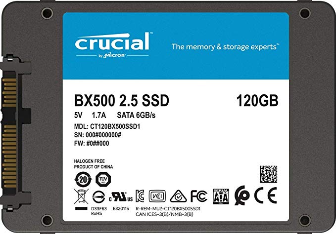 Внутренний накопитель Crucial SSD 120GB 2.5" SATAIII 3D NAND TLC CT120BX500SSD1, фото №2
