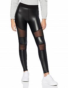 Леггинсы Urban Classics Tech Mesh Faux Leather Женские - Фото 1