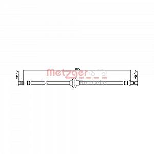 Тормозной шланг METZGER 4111833 для RENAULT, передний мост слева, передний мост справа - Фото 1