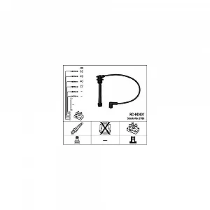 Комплект проводів запалювання NGK 0709 для HYUNDAI KIA - Фото 1