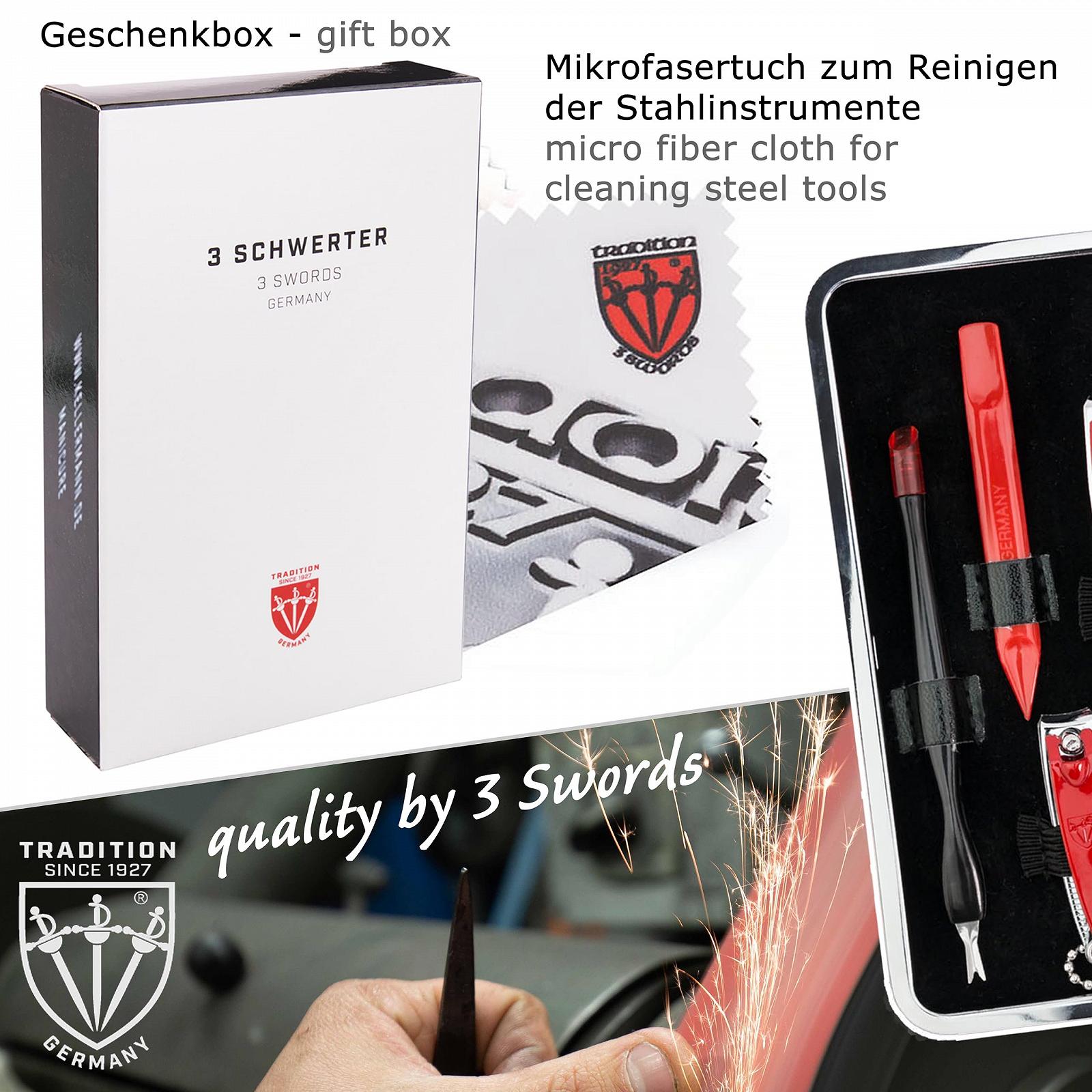 Набір для манікюру та педикюру DREI SCHWERTER Cuneo, 8 предметів, сталеві інструменти, червоний чохол зі штучної шкіри, фото №6 Набір для манікюру та педикюру DREI SCHWERTER Cuneo, 8 предметів, сталеві інструменти, червоний чохол зі штучної шкіри, фото №6