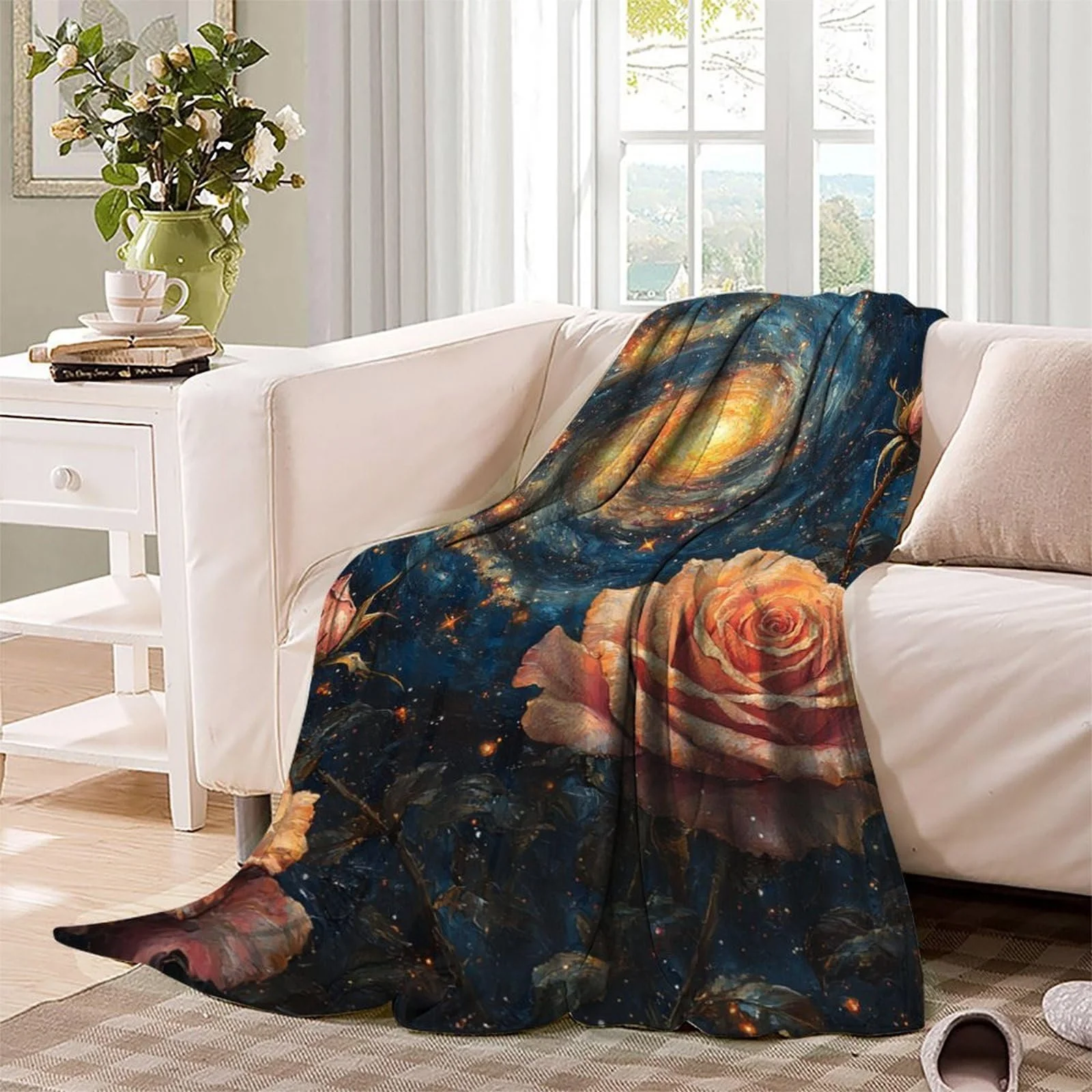 Покривало GAOYUCHUN Space Roses, 3D Друк, Пухнаста, фото №3