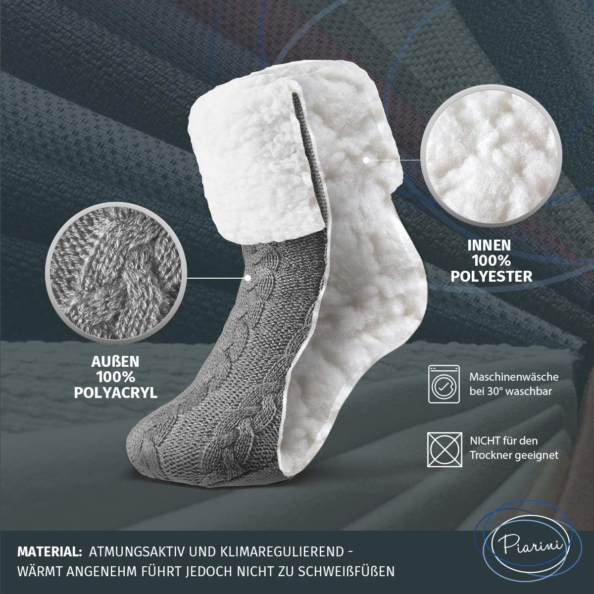 1 пара уютных носков с ABS подошвой Теплые женские носки Зимние носки с нескользящими пупырышками Толстые домашние носки, фото №5