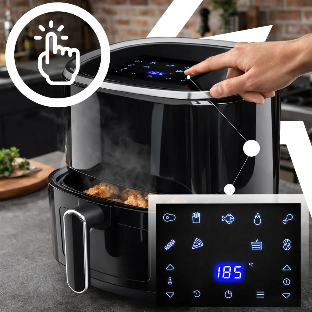 Мультипіч Retoo 3.2L 1200W LCD Тачскрін 9 програм 80–200 °C Чорна, фото №4 Мультипіч Retoo 3.2L 1200W LCD Тачскрін 9 програм 80–200 °C Чорна, фото №4