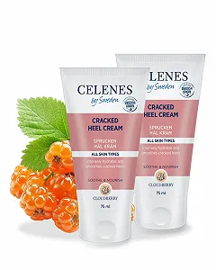 Крем для потрескавшихся пяток Celenes by Sweden Cloudberry восстанавливающая формула с Urea, маслами авокадо и миндаля веганский 2 x 75 мл - Фото 1