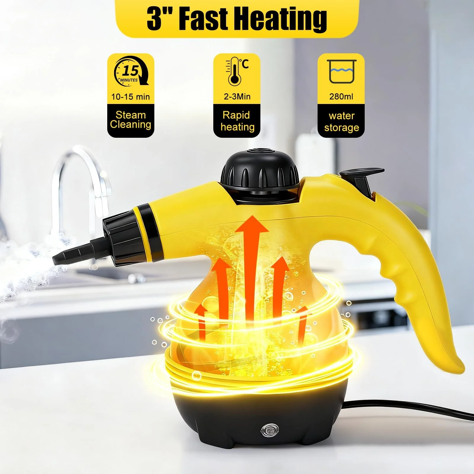 Пароочисник OBEST ручний портативний високого тиску з 9 аксесуарами, фото №2 Пароочисник OBEST ручний портативний високого тиску з 9 аксесуарами, фото №2